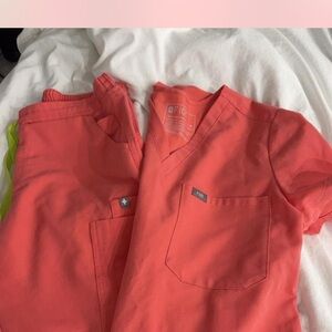 Figs Kids Coral Short Sleeve Tee